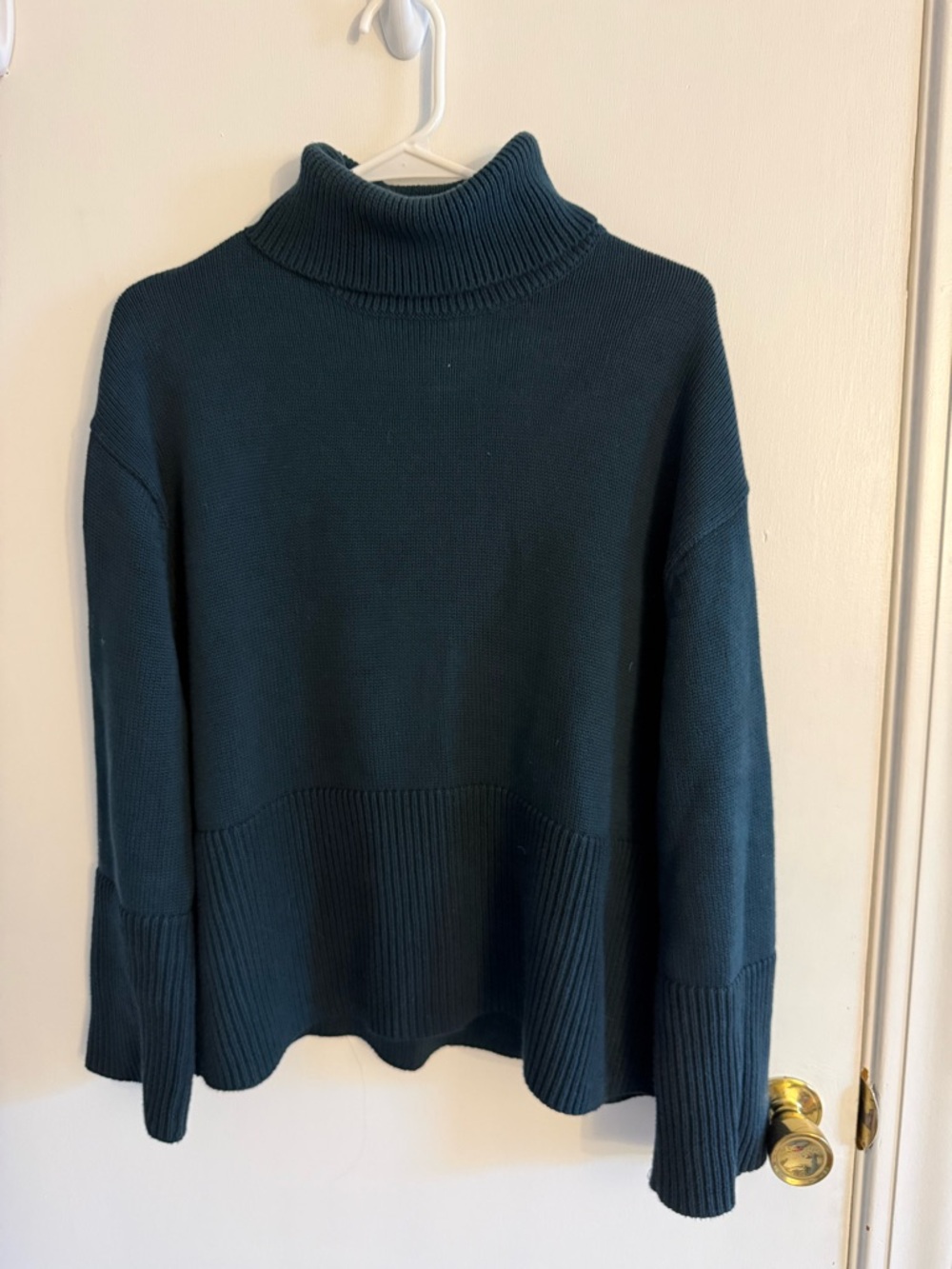 GAP Teal-Blue Ribbed Turtleneck Sweater